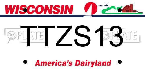 TTZS13 Wisconsin License Plate