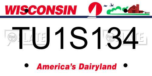 TU1S134 Wisconsin License Plate