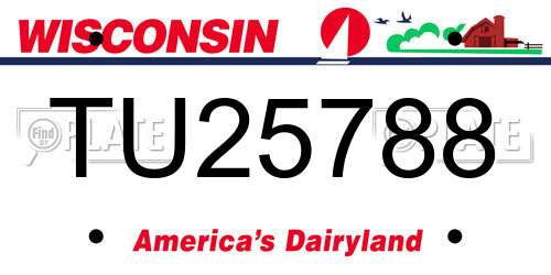 TU25788 Wisconsin License Plate