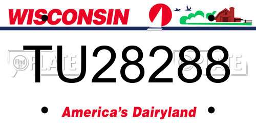 TU28288 Wisconsin License Plate