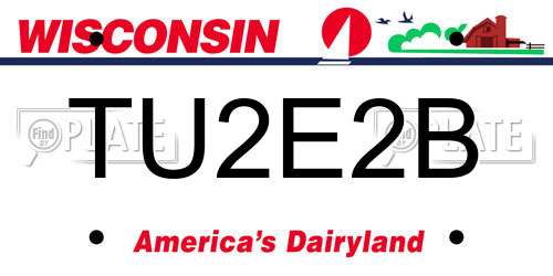 TU2E2B Wisconsin License Plate
