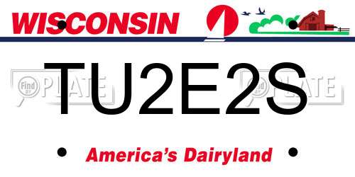 TU2E2S Wisconsin License Plate