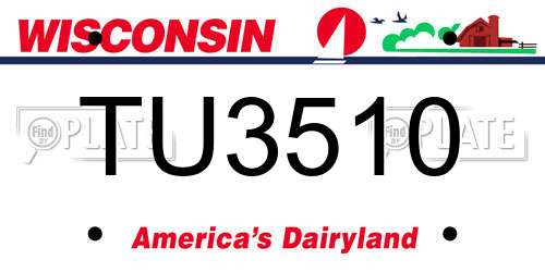 TU3510 Wisconsin License Plate