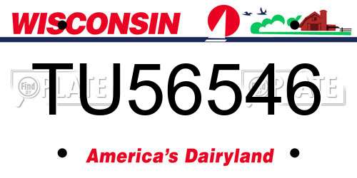 TU56546 Wisconsin License Plate