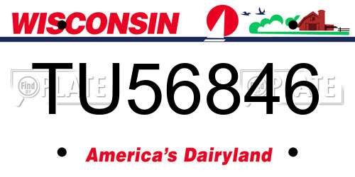 TU56846 Wisconsin License Plate