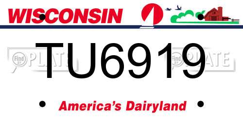 TU6919 Wisconsin License Plate