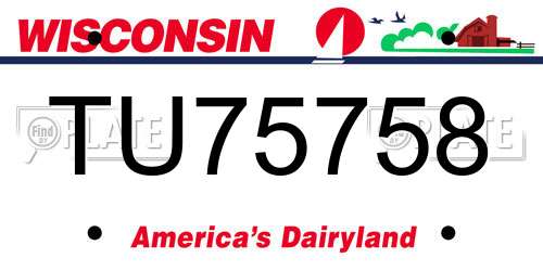 TU75758 Wisconsin License Plate