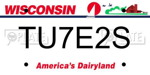 TU7E2S Wisconsin License Plate