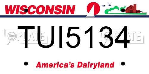 TUI5134 Wisconsin License Plate