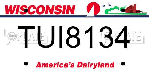 TUI8134 Wisconsin License Plate