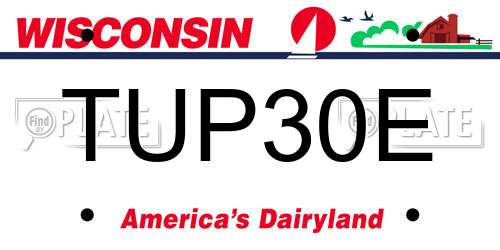 TUP30E Wisconsin License Plate