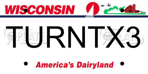 TURNTX3 Wisconsin License Plate