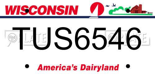 TUS6546 Wisconsin License Plate