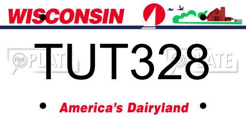 TUT328 Wisconsin License Plate