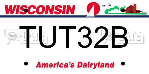 TUT32B Wisconsin License Plate