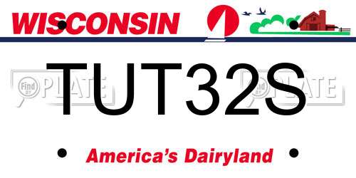 TUT32S Wisconsin License Plate