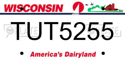 TUT5255 Wisconsin License Plate