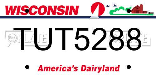 TUT5288 Wisconsin License Plate