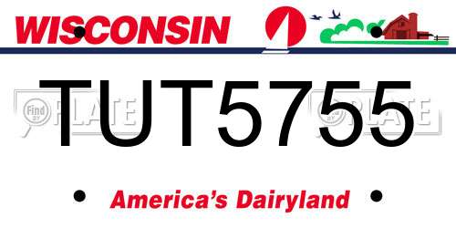 TUT5755 Wisconsin License Plate