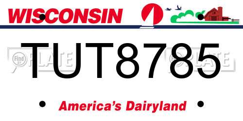 TUT8785 Wisconsin License Plate