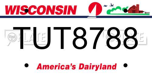 TUT8788 Wisconsin License Plate
