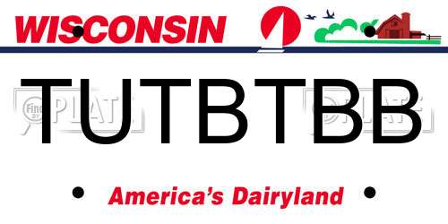 TUTBTBB Wisconsin License Plate