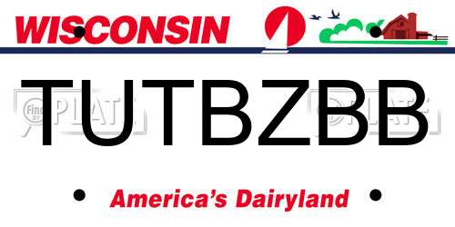 TUTBZBB Wisconsin License Plate