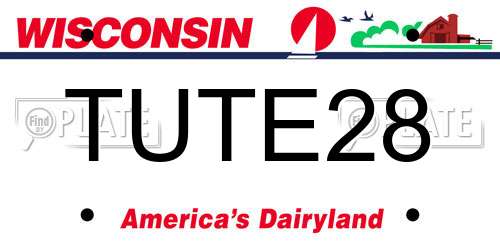 TUTE28 Wisconsin License Plate