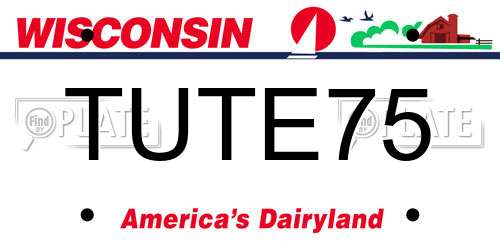 TUTE75 Wisconsin License Plate