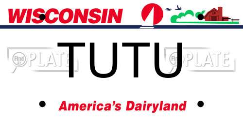 TUTU Wisconsin License Plate