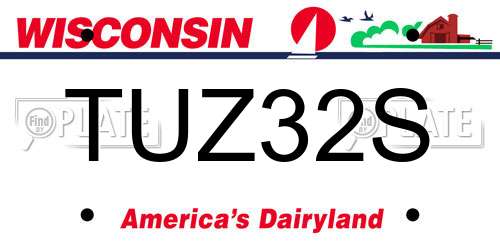 TUZ32S Wisconsin License Plate