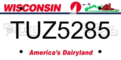 TUZ5285 Wisconsin License Plate