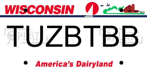 TUZBTBB Wisconsin License Plate