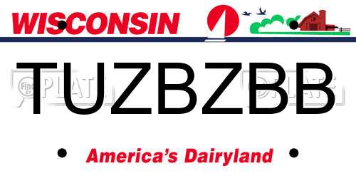 TUZBZBB Wisconsin License Plate