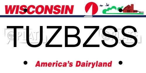 TUZBZSS Wisconsin License Plate