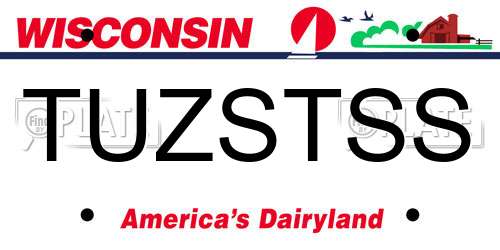 TUZSTSS Wisconsin License Plate