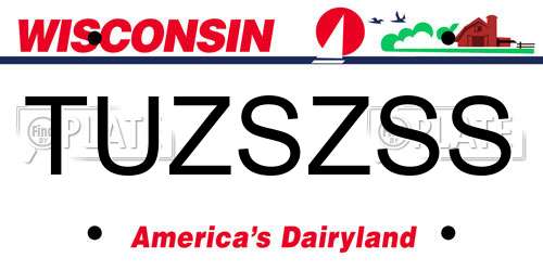 TUZSZSS Wisconsin License Plate