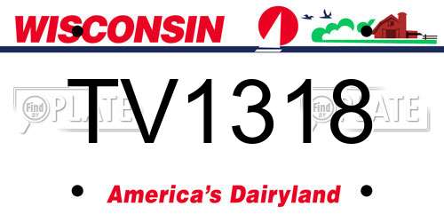 TV1318 Wisconsin License Plate