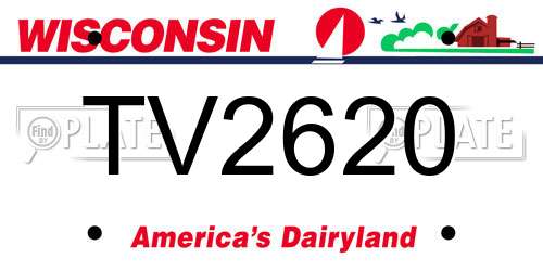 TV2620 Wisconsin License Plate