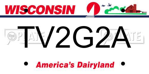 TV2G2A Wisconsin License Plate
