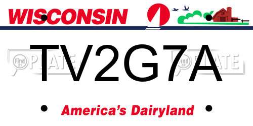 TV2G7A Wisconsin License Plate