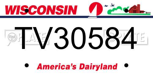 TV30584 Wisconsin License Plate
