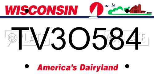 TV3O584 Wisconsin License Plate