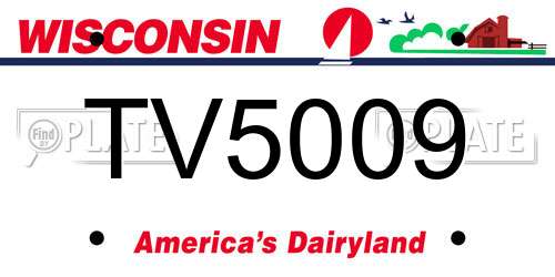 TV5009 Wisconsin License Plate