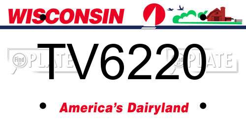 TV6220 Wisconsin License Plate