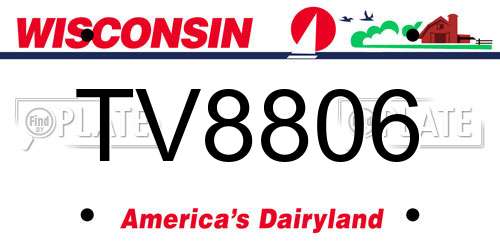 TV8806 Wisconsin License Plate