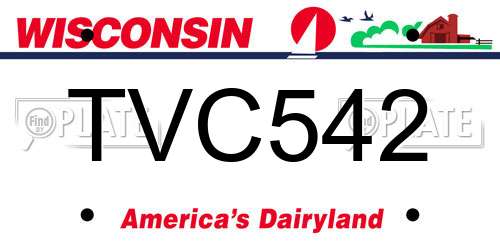 TVC542 Wisconsin License Plate