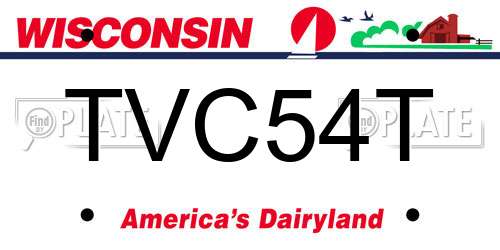 TVC54T Wisconsin License Plate