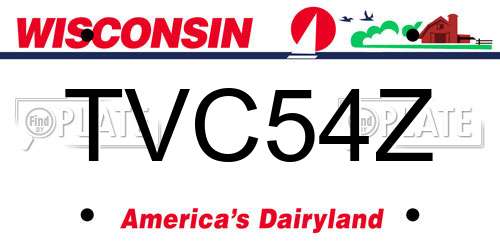 TVC54Z Wisconsin License Plate