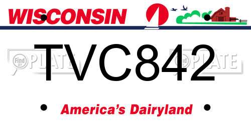 TVC842 Wisconsin License Plate